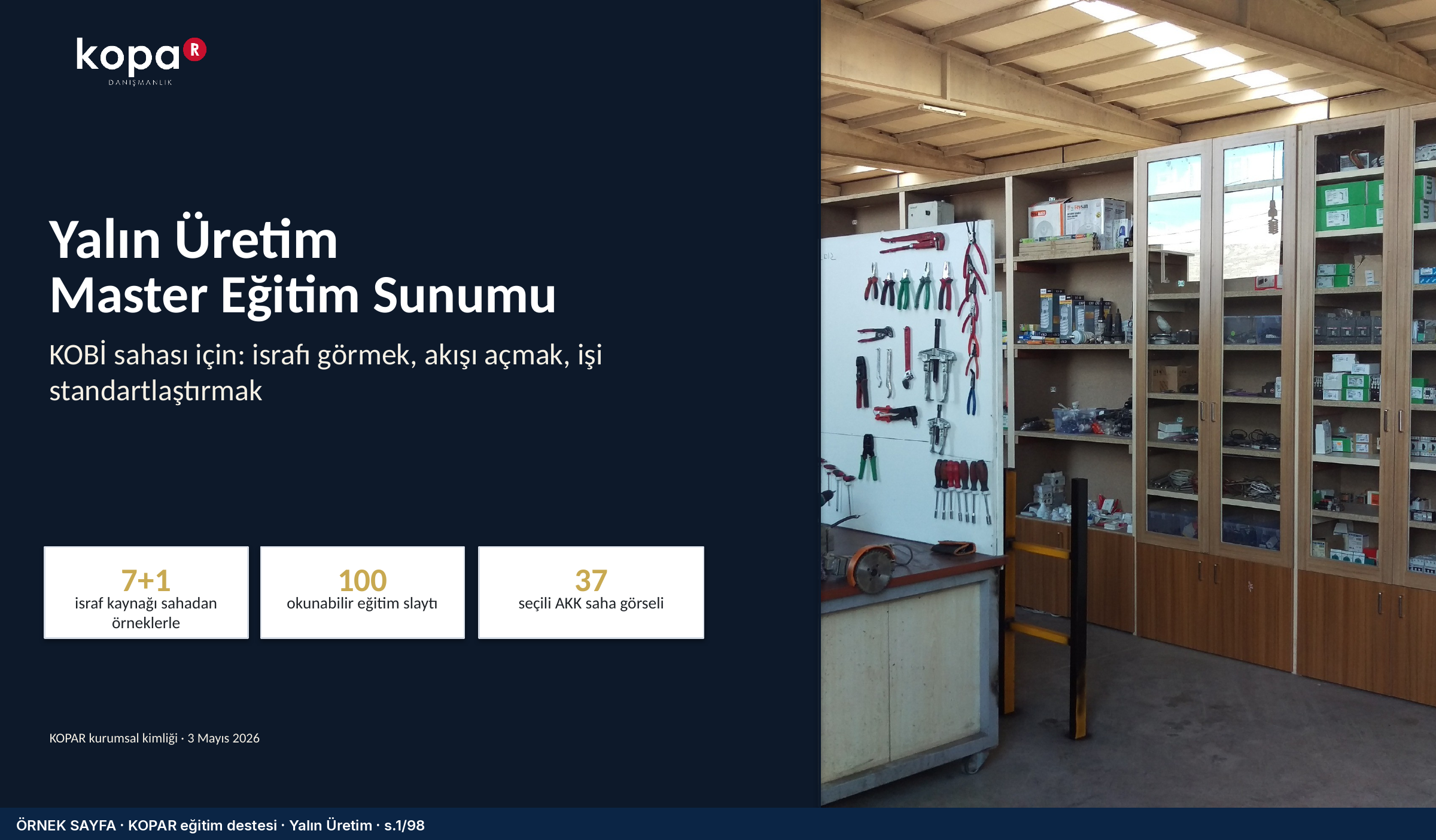 Yalın üretim eğitim setinin kapağı.